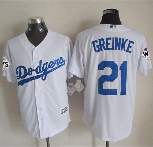 Dodgers #21 Zack Greinke White New Cool Base World Series Bound Stitched MLB Jersey